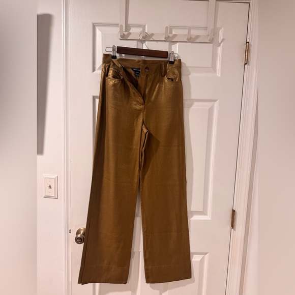 French Connection Metallic Gold Trousers